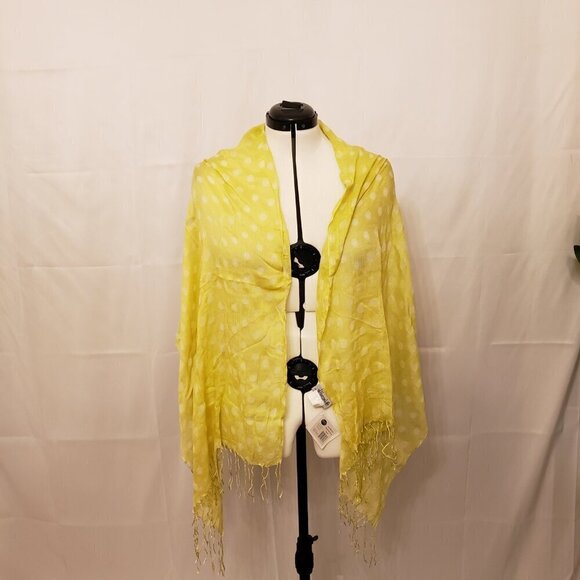 All Jazzed Up Polka Dot Lime Scarf, 24" x 66" - Picture 2 of 7